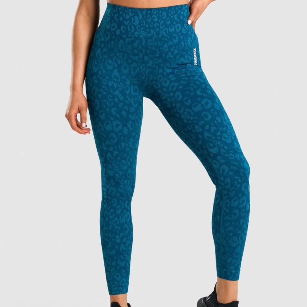 Gymshark Adapt Animal Seamless Leggings - Teal - Medium